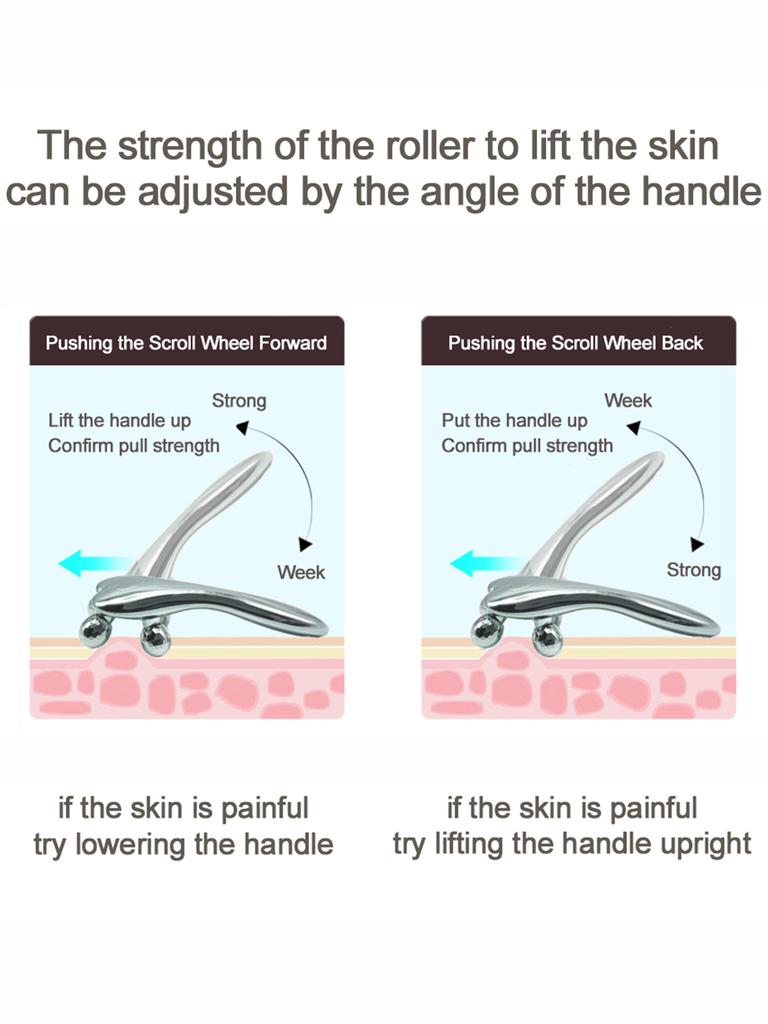 1 Pcs 4D Roller Face-lift Wrinkle Silver Y Shape Roller Facial Eye Neck Muscle Relaxation Slimming Massager Relaxation Tools
