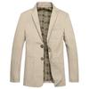 Men's Casual Water-Washed Cotton Suit Jacket - Spring/Autumn, Thin Fit 