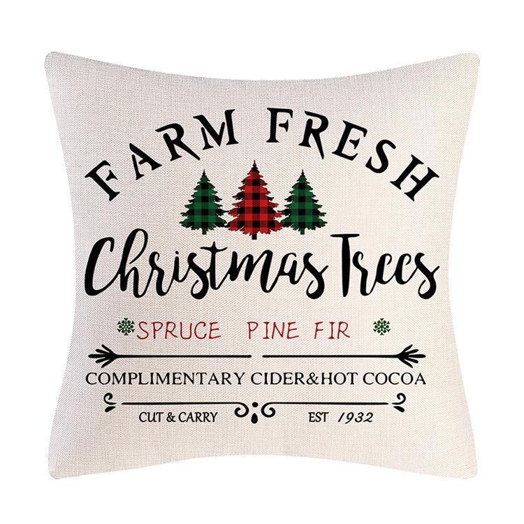 

Рождественская наволочка для подушки Льняная Рождественская елка Клетчатая Диван Гостиная Наволочка Подушка 45 * 45Cm (without pillow core)
