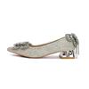 Bride's main wedding shoes Xiuhe wedding dress two wear crystal shoes women's 2025 new autumn French thick heel single shoes are not tired
