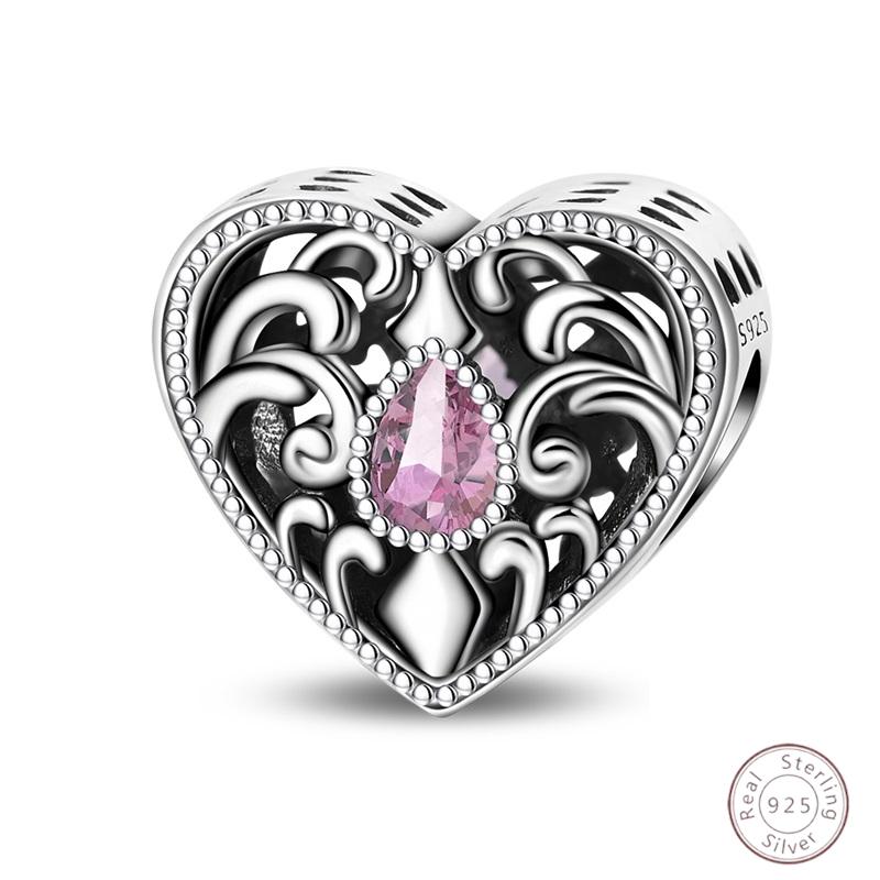 Copper Purple Classic Retro Heart Lotus Angel Shape Pattern Charms Beads Fit 3Mm Original Bracelet Diy Jewelry Gift