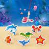 45Pcswooden Children'S Fishing Toys, Early Education Teaching Aids, Parent-Child Interactive Fishing Games