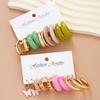 European and American Colorful Earring Sets for Women Vintage Geometric C-Shaped Resin Hoop Earrings Fashion Jewelry Gifts 2026