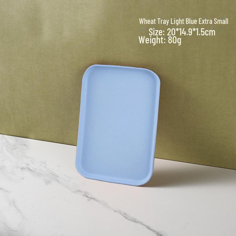 Wheat Straw Multifunctional Tray: Rectangular Tea Set, Fruit, or Puzzle Storage Solution