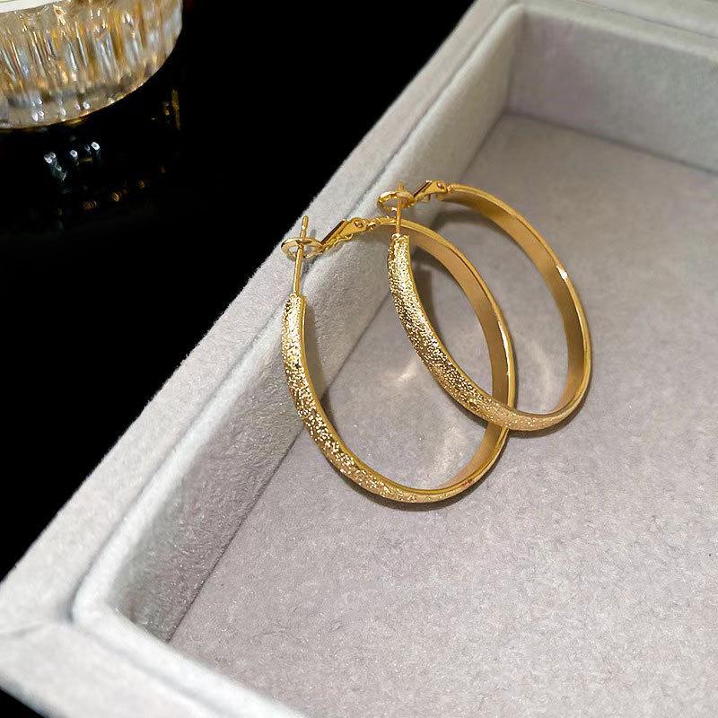 Luxury Large Exaggerated Diamond Hoop Earrings for Women - Cold Style Fashion Jewelry