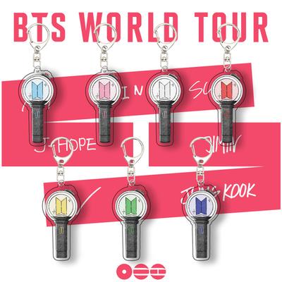 7 Stück Welttournee Lightstick Acryl Schlüsselanhänger, Bangtan Boys Bunter Member Edition Lightstick Anhänger Schlüsselanhänger, Kpop ARMY Fans Tasche Zubehör
