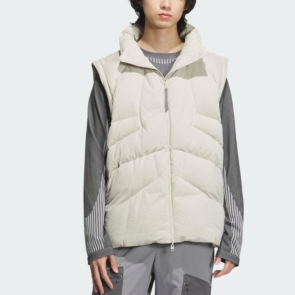 adidas FW24 FUSTL Series P DJK Mid Removable Insulated Sports Casual Down Jacket Men Jacket Light-Sesame Earth-Gray JM6175
