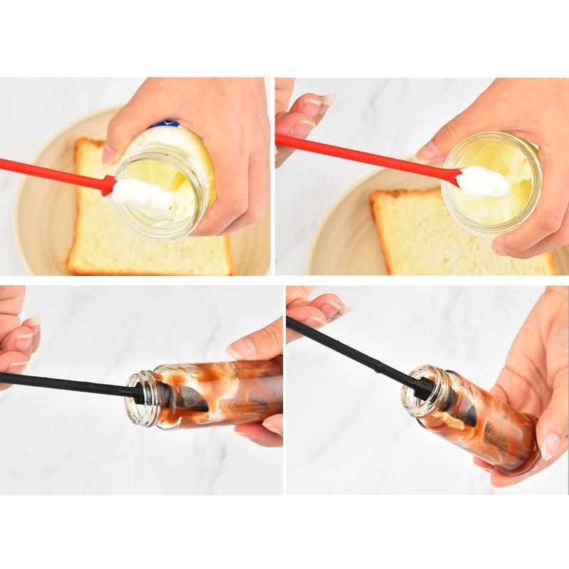 4 Mini Spatula Silicone Makeup Spatula Thin Spatula Set for Skinny Openings Tiny Scraper for Jar,Kitchen Bottle,Cosmetic