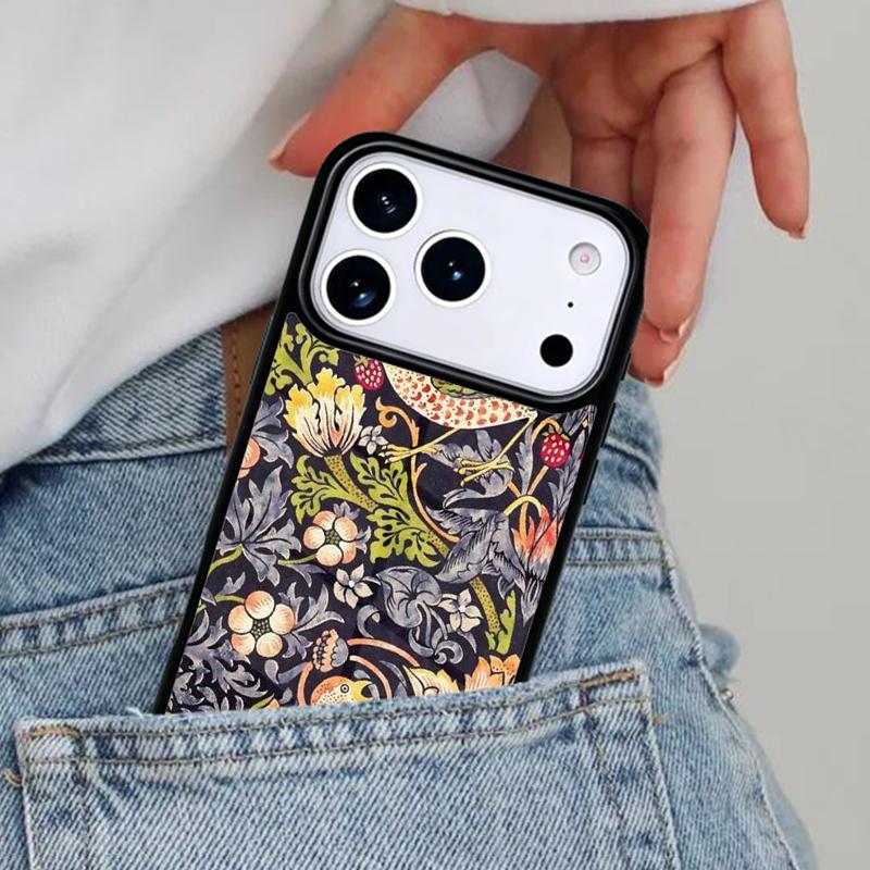 

Чехол для телефона William Morris Strawberry Thief для iPhone 17ProMax 12 13 14 15 16e 17 Pro Max Plus Air Cover iPhone 13