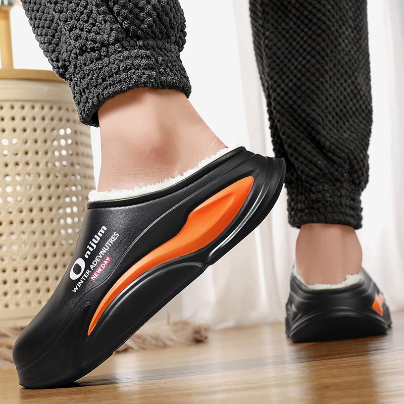 Neue Winter Herren Warme Hausschuhe Baumwollhausschuhe Outdoor Indoor Baumwollschuhe Wasserdicht Herren Bequeme Zuhause Schlafzimmer Plüschhausschuhe