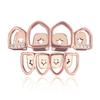 Hip Hop Jewelry Grillz in Body Jewelry Four Teeth Top and Lower 14K Gold Micro Paved CZ Grillz Diamond Teeth for Men Halloween