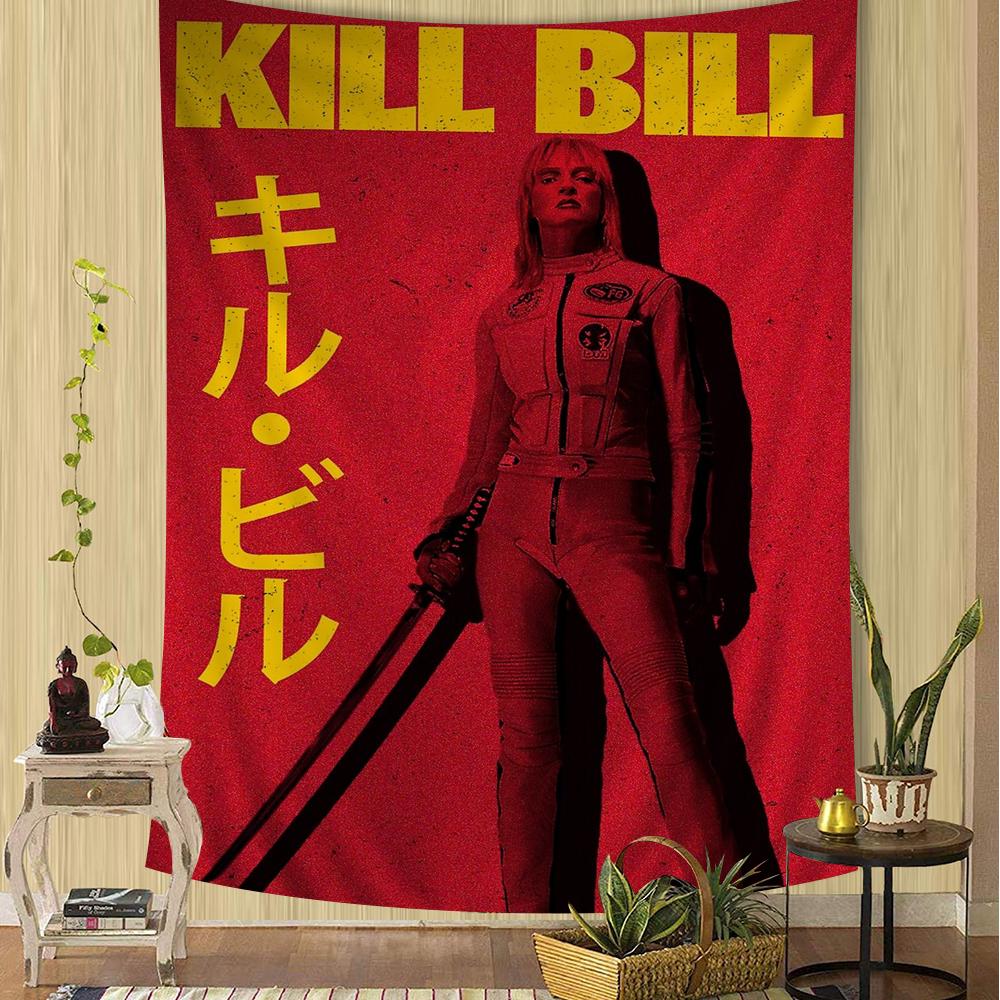 Kill Bill Hot Moive Cartoon Tapestry Art Science Fiction Room Home Decor Wall Hanging Home Decor