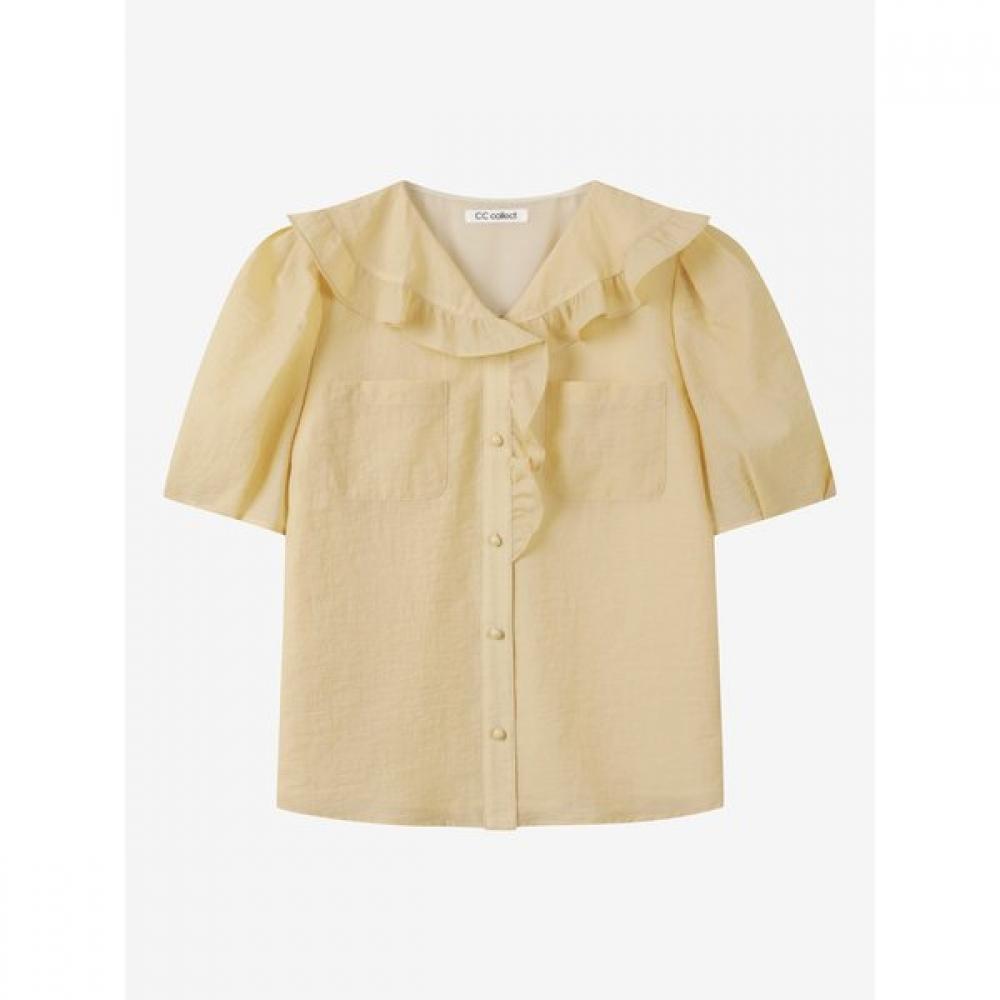 Cc Collect Ruffle Detail Wide Collar Blouse  C262msc136 