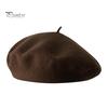 Women Beret Vintage Solid Color Painter Hat Wool Blend French Style Artist Cap Lightweight Headwear for Party Outdoor