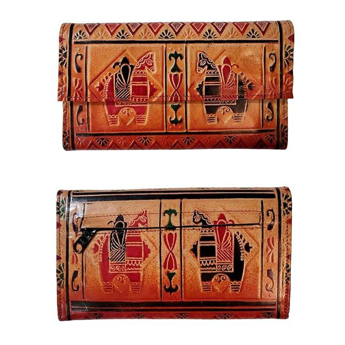 

RSINC Shantiniketan Leather Women s Clutch Traditional Horse Print B0D8G1CG4N