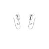 Solid Sterling Silver S999 Tulip Rose Flower Ear Cuffs Korean Style Women's Jewelry