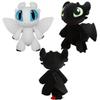 Dynamic Night Fury And Light Fury Plush Toys For Dragon Lovers Black And White Dragon Dolls