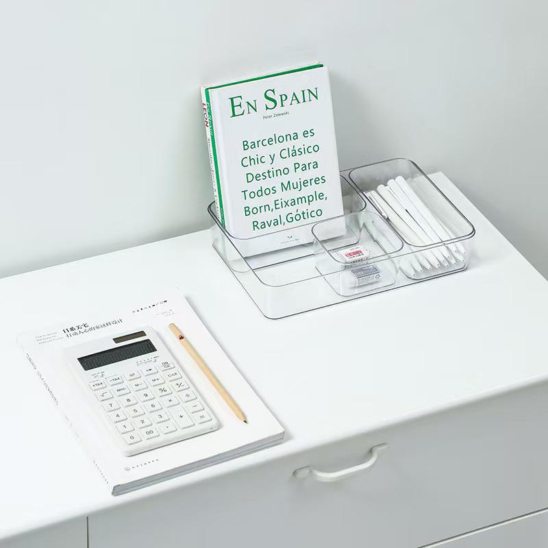 Rectangular Plastic Desk Drawer Organizer Box for Stationery and Pens