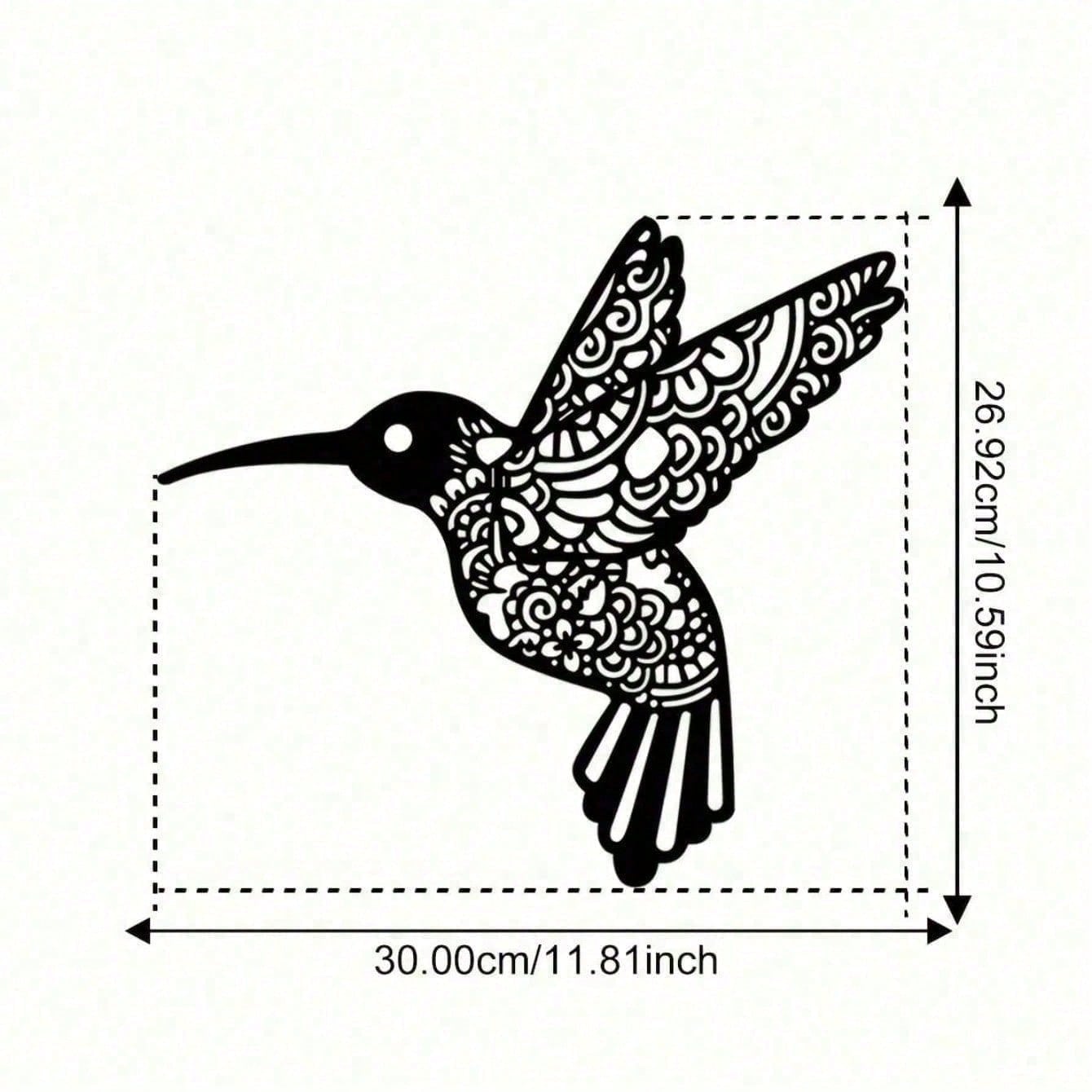 Vintage Hummingbird Metal Wall Art Rustic Outdoor Indoor Decor Nature Inspired Gift