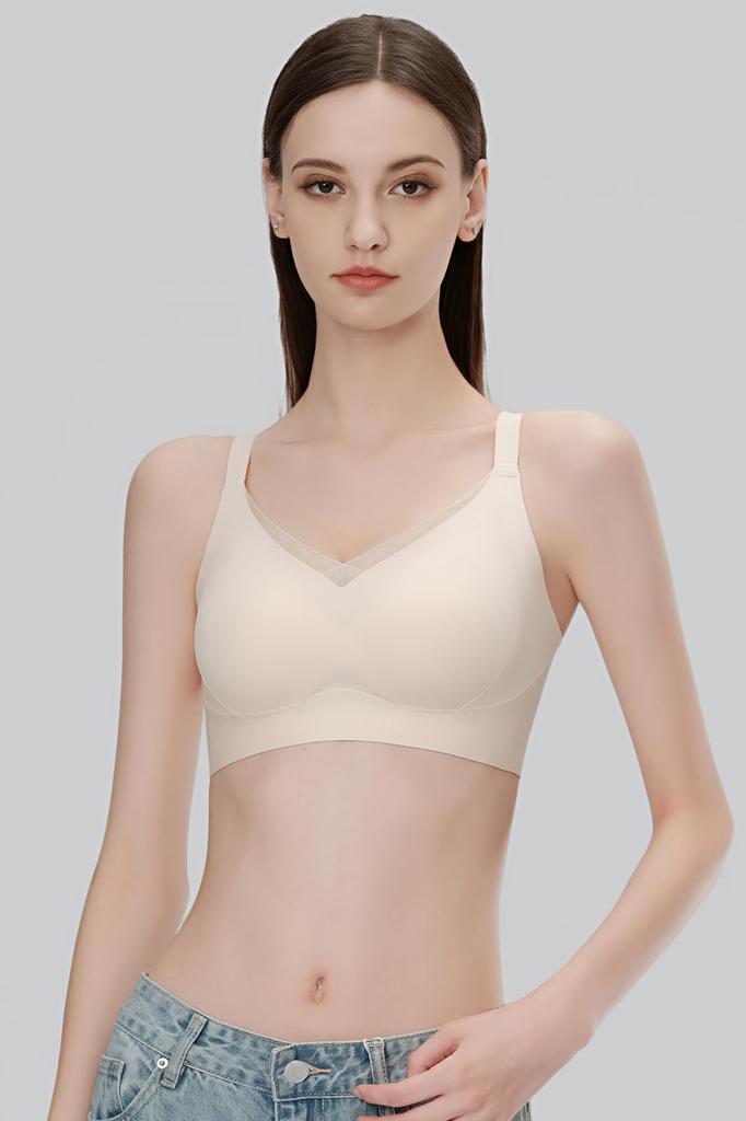 Basic Wide Side Bra for Firm Side Fat and Gravity Fit Support Underwear 3D Waterdrop Wide and Hook and Loop Design for a Beautiful Body Wireless Bra