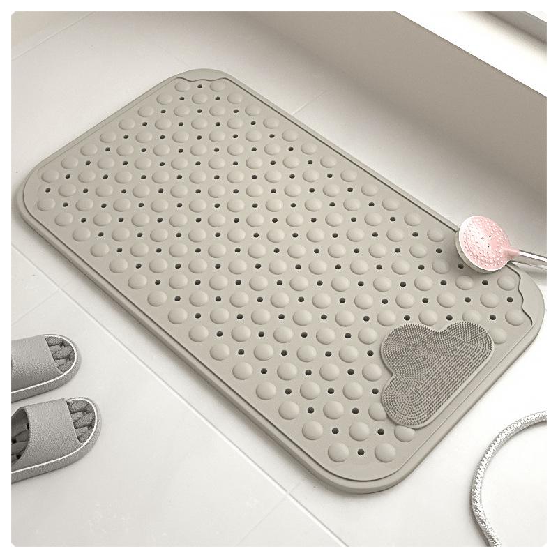 TPE Rutschfeste Duschmatte für Schwangere - Sicherheits-Saugfuß-Badematte mit Abfluss und Massage-Fußpolster