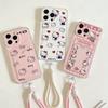 Card Holder Hello Kitty With Lanyard Casing For Iphone 17 Pro Max 17 Air 16 15 14 12 13 11 Pro Max 15 Plus 13 Mini Phone Case
