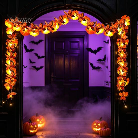 Festive Tabletop Lighting Marigold Flower String Lights, Artificial Cempasuchil Decorative Lamps, Halloween Flexible Warm White Garland LED