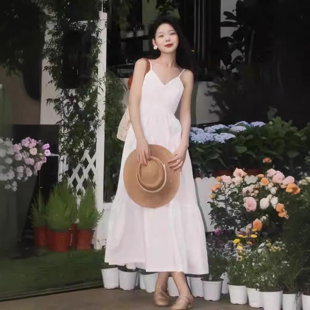 

Женское белое летнее платье на тонких бретелях: Элегантный французский дизайн «Первая любовь» удлиненной модели XL [Premium Version] белый