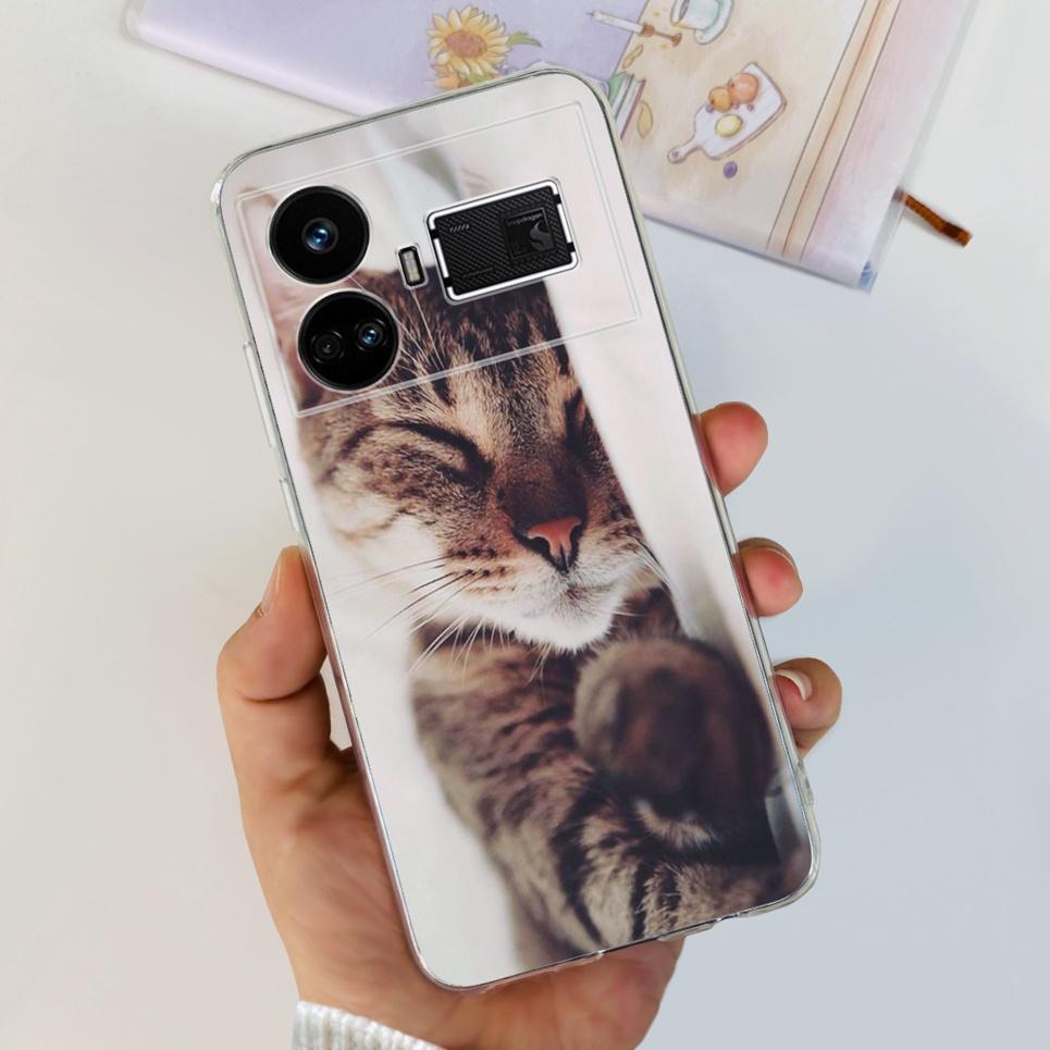Pro Realme GT5 Pouzdro Průhledné Silikonové Měkký TPU Kryt Pro OPPO Realme GT 5 RealmeGT5 Pouzdra Květinové Mramorové Želé Nárazník Coques