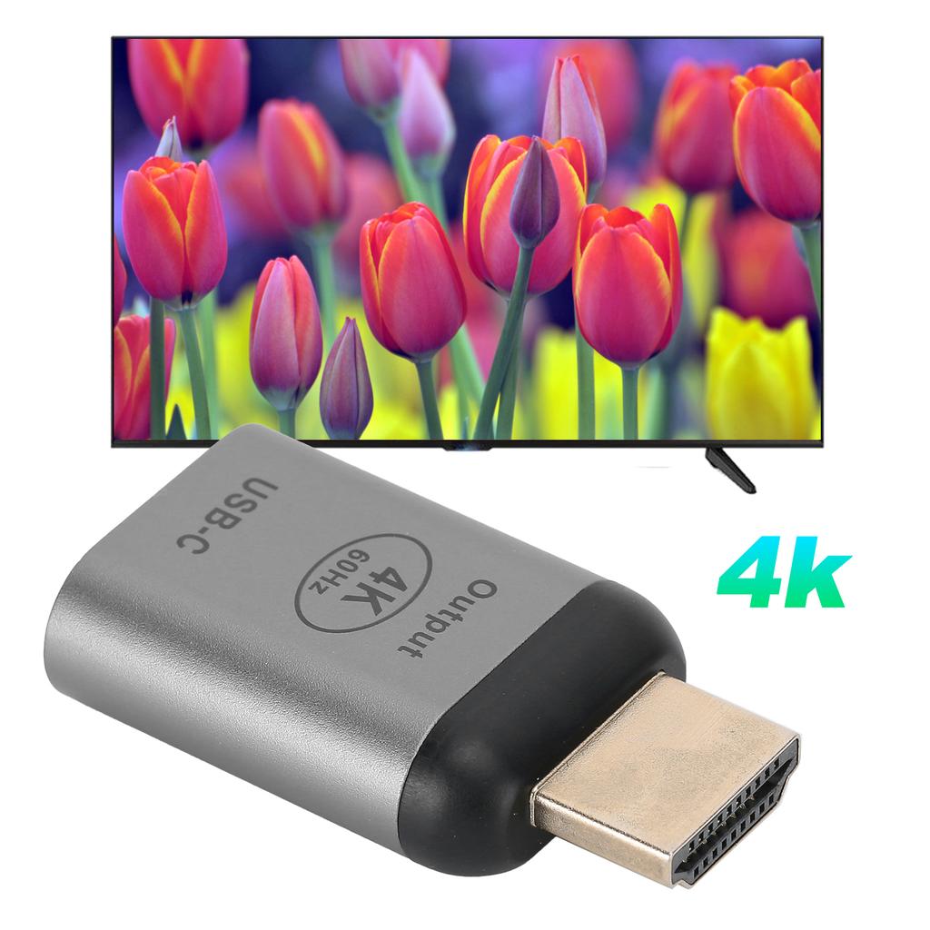 Aluminum Alloy Shell Type‑C Female To HD Multimedia Interface Male Adapter Connector for Win Android OS X