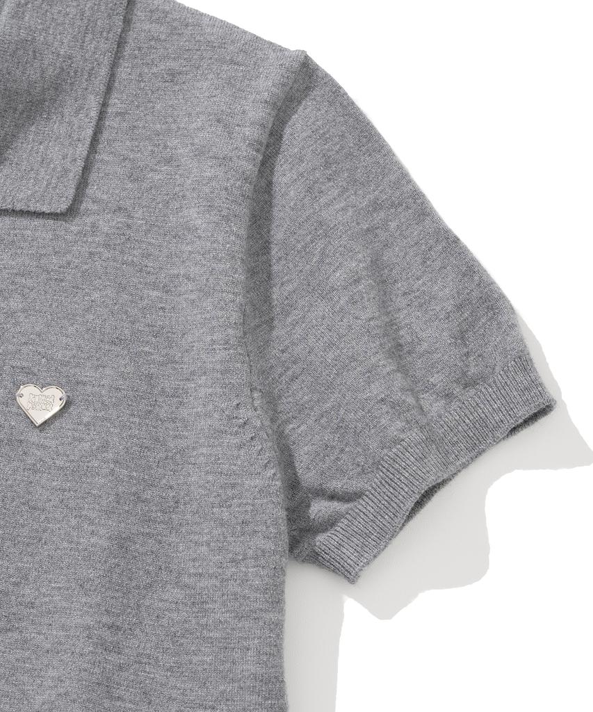KNITTED (W) Basic Essential Washable Collared Knit Grey