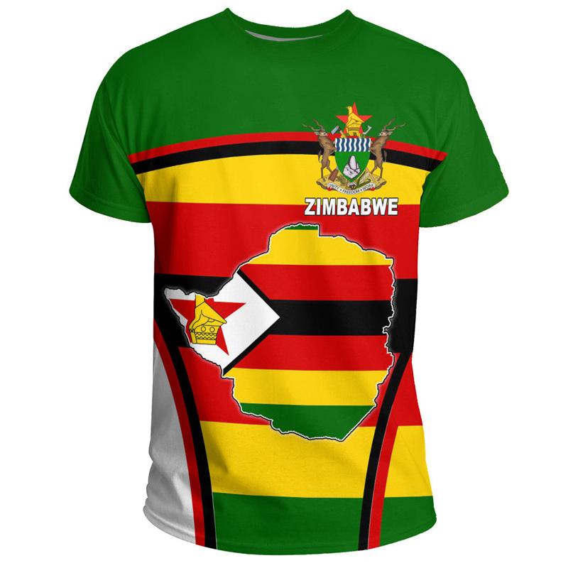 Harajuku 3D tričko s potiskem vlajky Zimbabwe pro muže děti sport mír a láska trička unisex módní trička pánské oblečení