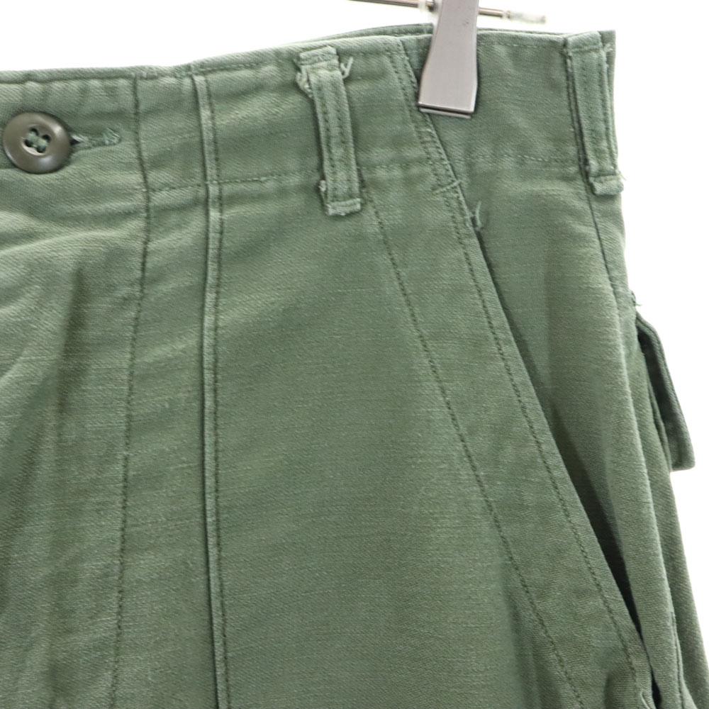 US ARMY 70s DSA Vintage Cotton Satin Baker Pants W28 khaki military Men's Used