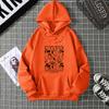 Street Fashion Lotus Flowers Printed Pattern Hoodie American Goth Hip-Hop Loose Casual Versatile Oversized Pullover Women