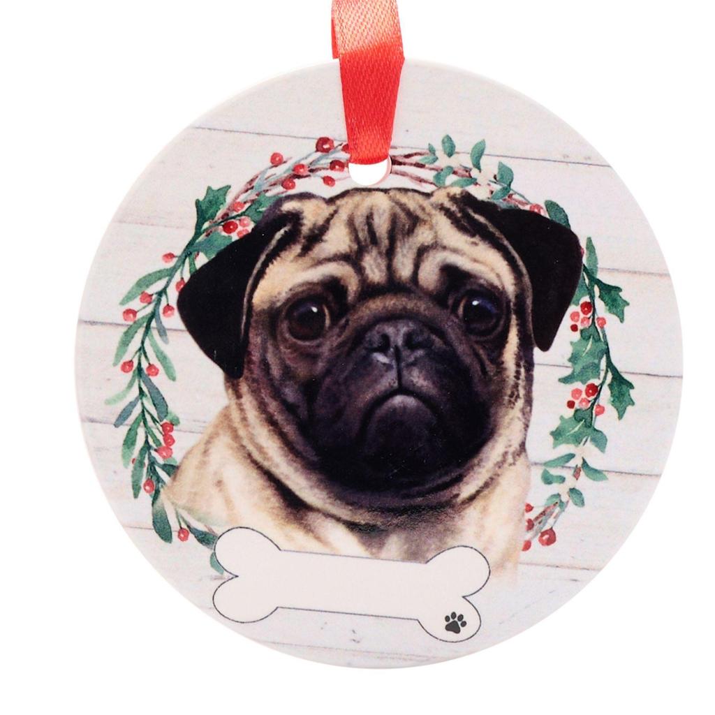 Best Of Breed Ceramic Pug Hanging Decoration
