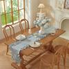 Solid Color Ruffled Edge Table Runner Rustic Style Tables Cover Dinning Table Runner  Kitchen Decor