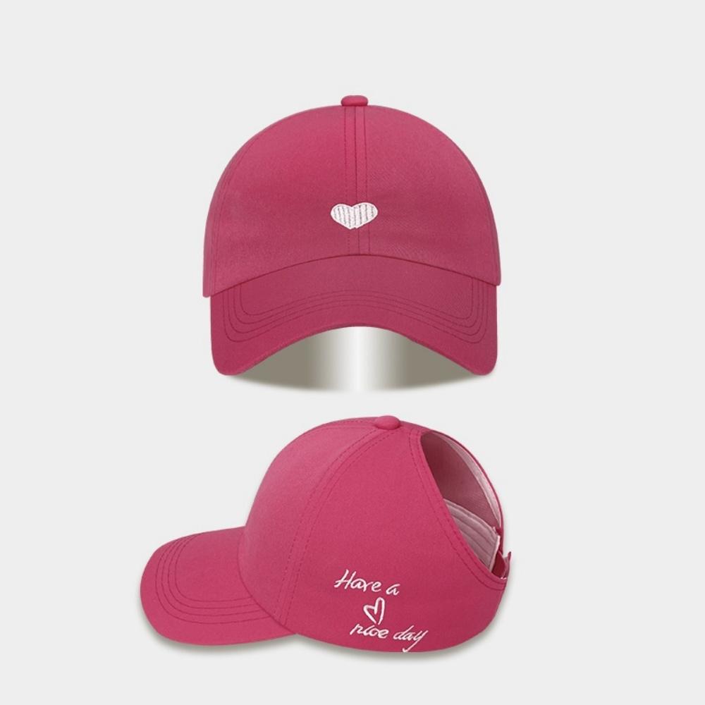 Sun Hat For Women Embroidered Baseball Cap Love Heart Design Cap Fashionable Hollow Top Baseball Cap For Weekend Outings