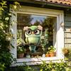 Adesivo Statico per Vetro Animali Cartoni Animati Rimovibile Impermeabile Decalcomania Decorativa per Finestra Casa Ufficio Soggiorno
