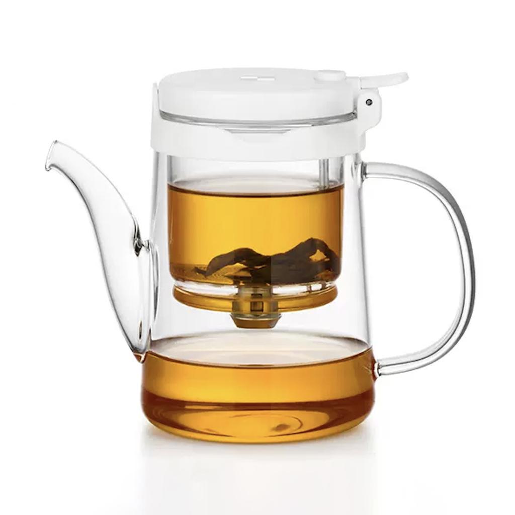 Bonston-Elegant Teapot with Insulation Separation, Bubble Tea Cup, Heat-Resistant Glass Teapot, Simple Filter Tea Cup