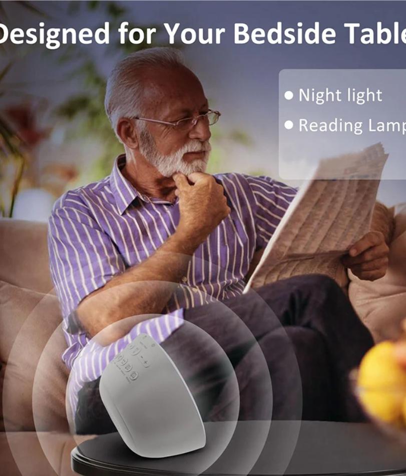 Relógio com alto-falante Bluetooth, despertador com luz de despertar e simulação de nascer do sol e pôr do sol, luz noturna colorida, tocador de música