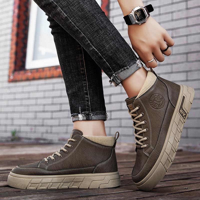 Ny mote Høst Og Vinter Høytopp for menn Martin Boots Studenter Mann Gutter Trending Soft Sole Arbeidssko Arbeidsbeskyttelse Martin Sneakers