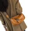 Retro Casual Leather Women'S Bag Simple Shoulder Messenger Bag Large Capacity First Layer Cowhide Wide Shoulder Strap Small Square Bag Women
