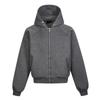 Unisex Oversized Box Fit Hooded Zip-Up Sweatshirt Solid Color Casual Pullover