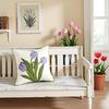 1/2pcs Valentines Day Lilac Pillow Covers Tulip Embroidery Throw Pillow Covers Flower Pillowcases Floral Farmhouse Pillow Cases