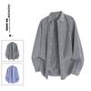 Spring And Autumn Men'S Striped Long Sleeve Shirt Men'S Casual Loose Lapel Shirt Jacket