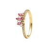 S925 silver new silver bow ring pink color black fashionable niche high-end women's jewelry