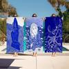 Abstraktes Linien-Gesicht Mikrofaser Strandtuch Saugfähig Schnelltrocknend Weich Yoga Schwimmen Resort Bergsteigen Handtuch