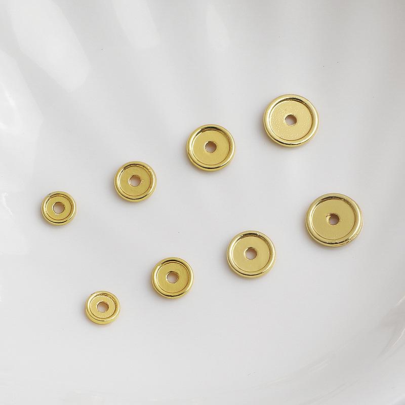 14K Gold Filled Spacer for DIY Jewelry: Grooved Washer for Bracelets & Necklaces
