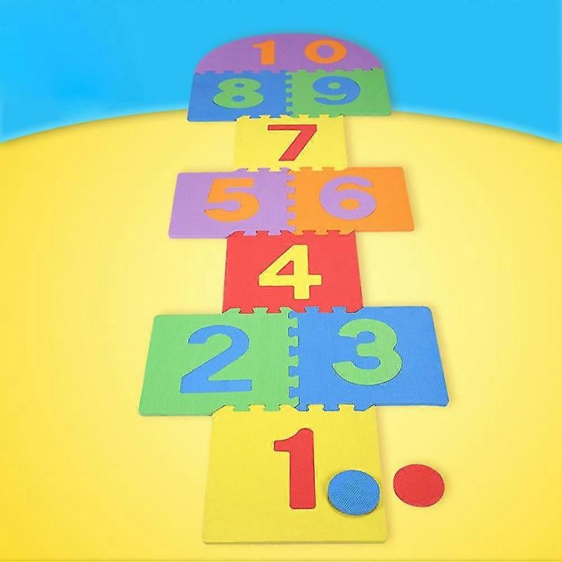 Children Giant Hopscotch Mat Game Kids Soft EVA Foam Interlocking Tiles Indoor Outdoor Garden Family Game Toys