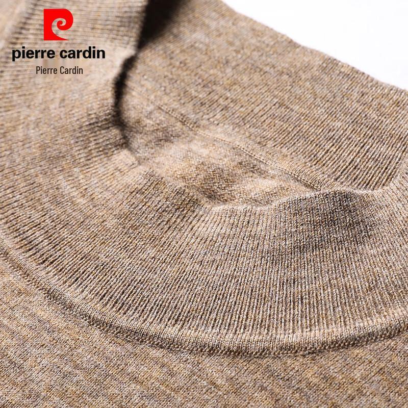Pierre Cardin Men's 100% Pure Wool 3/4 Sleeve Semi-High Collar Sweater